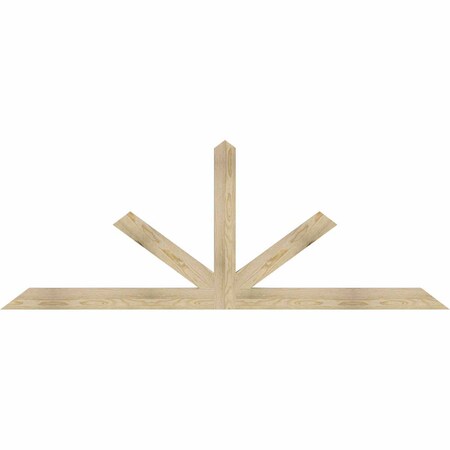 Ekena Millwork Saratoga Rough Sawn Timber Gable Bracket, Douglas Fir, 84"W x 31"H x 2"D x 4"F, 9/12 Pitch GBW084X31X0204SAR00RDF